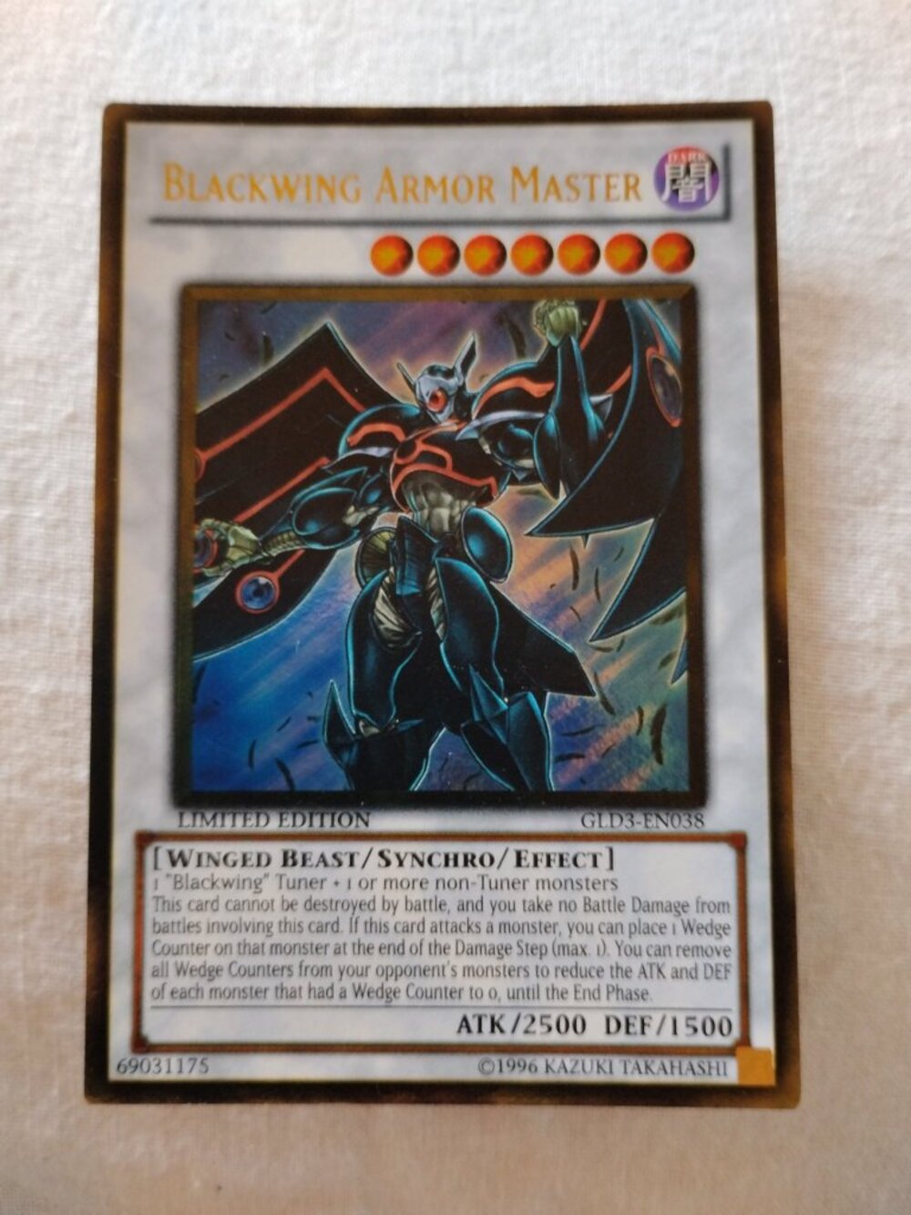 Blackwing Armor Master Gold Rare LE GLD3-EN038